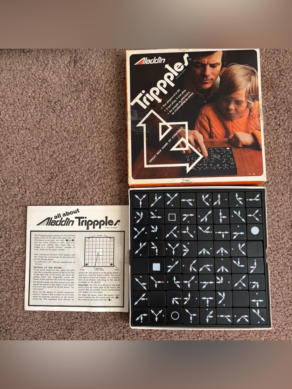Vintage Aladdin Tripples Strategy Board Game - COMPLETE
